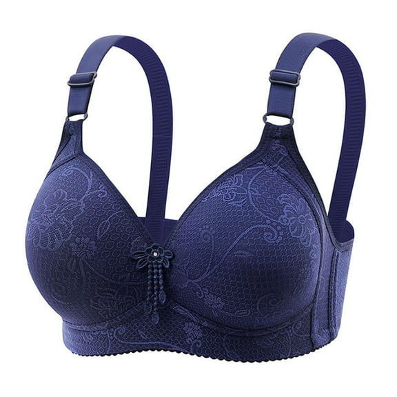 Bigersell Women Padded Bra On Sale Women's Bra Soild Wire Underwear Bra Everyday Comfortable Breathable Bra Underwear Mastectomy Bra Style F-614 Dark Blue 3XL