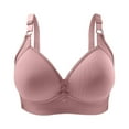 thumbnail image 1 of Bigersell Women Padded Push up Bras Full-Coverage Soft Bras Comfort Wireless Bras Hook & Eye Bra Closure Backless Sports Bra Everyday Bras Underwear Hook & Eye Bra Closure Pink XL, 1 of 3