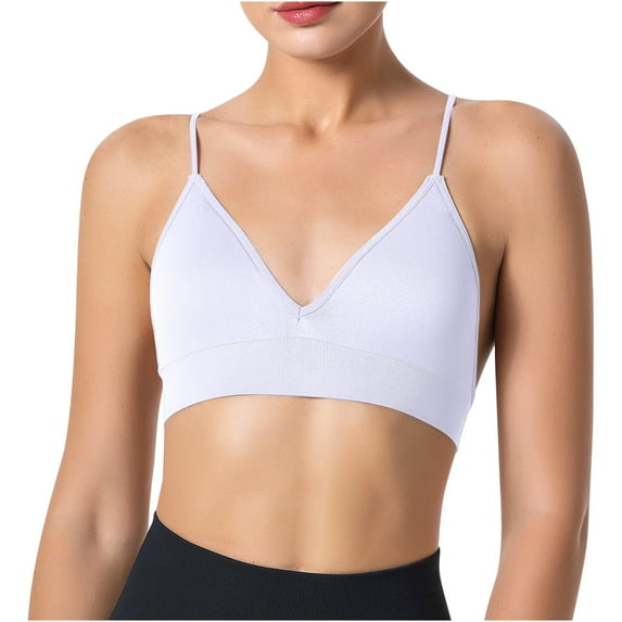 Bigersell Women Padded Sports Bra Seamless Bra Posture Bras Ladies Padded Bra Style B9 Training Bra Women Lightly Lined Bra Feature Comfort Padded Underwire Bra Hook & Eye Bra Closure , White S