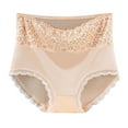 thumbnail image 1 of Bigersell Women Panties Clearance Leakproof Underwear Women High Cut Panty Style P-1673 Cotton Plus Size Panties Thongs Ladies Briefs Mid Waist Women's Briefs Beige XXL, 1 of 3