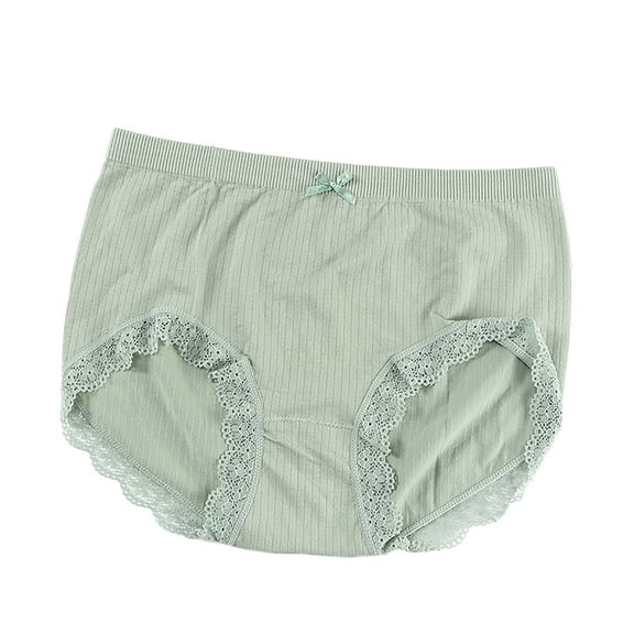 Bigersell Women Panties Clearance Period Underwear Teens G-Strings Panty Style P-1457 Nylon Brief Panties Ladies Thong Briefs Mid Waist Women's Bikini Panties Green S