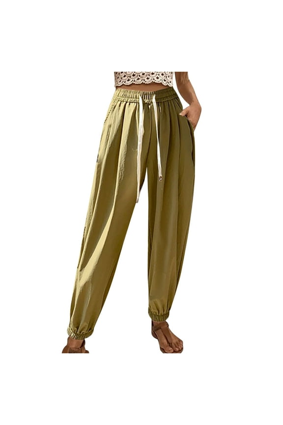 Women Patchwork Pants Full Length Women's Comfortable Fashion Solid Color Casual Printed Elastic Waist Tunic Pants Solid Blue Overall Jean for Ladies