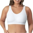 thumbnail image 1 of Bigersell Women Plus Size Sports Bras with Bra Extenders 3 Hooks Seamless Wireless Padded Push up Bras No Underwire White 3XL, 1 of 5