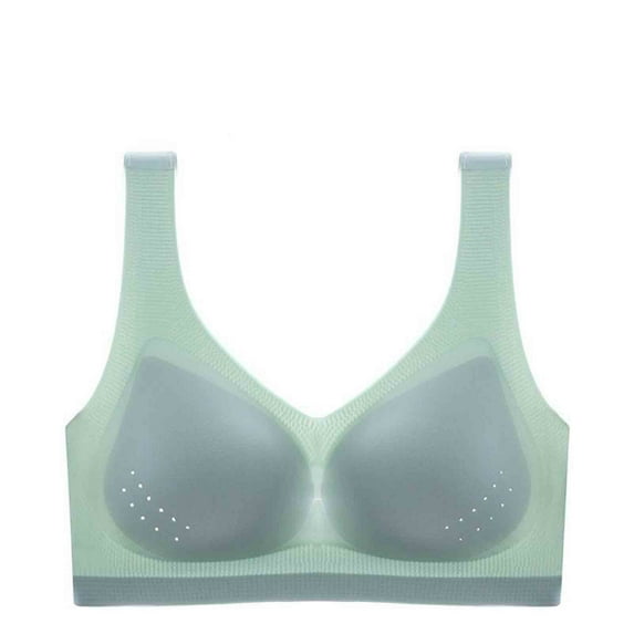 Bigersell Women Push up Bra Clearance Women Sports Bars Wire-Free Bra Style R1573 V-Neck Lightly Lined Bras Hook and Eye Bra Closure Women Size Sleep Bralette Green 3XL