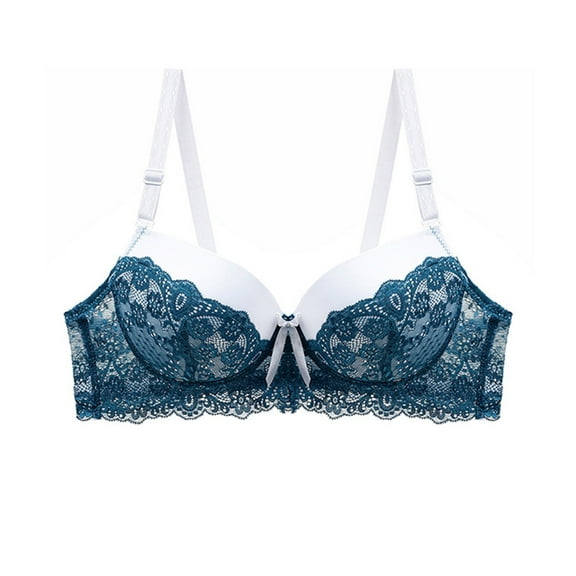 Bigersell Women Push-Up Bras Clearance V-Neck Mesh Floral Lace Bras Wire-Free Bra Bralettes Lightly Lined Padded Ladies Bras Everyday Underwear Sports Bras T-Shirt Bra Style B-7 Green XL