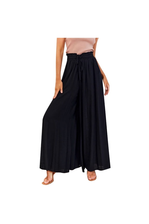 Women Ribcage Straight Ankle Pants Full Length Pants Womens Fashion Summer Solid Casual Button Pocket Elastic Waist Long Pants Ripped Pants for Ladies