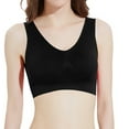 thumbnail image 1 of Bigersell Women Sports Bra No Padding - Seamless Back-Smoothing Pullover Yoga Bra No Underwire Front Ruched Wireless Bralette Black 4XL, 1 of 6