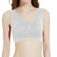 thumbnail image 1 of Bigersell Women Sports Bra No Padding - Seamless Back-Smoothing Pullover Yoga Bra No Underwire Front Ruched Wireless Bralette White 4XL, 1 of 6