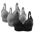 thumbnail image 1 of Bigersell Women Sports Bra Upgrade 3pc Woman's Solid Color Daily Bra Without Underwire Gathering Bras Underwire Bra Style F-1142 Black 42/95, 1 of 3