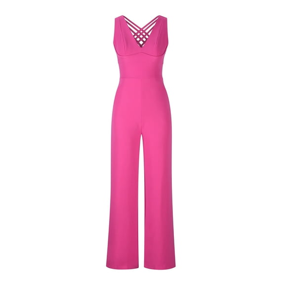 Bigersell Women Straight-Leg Jumpsuits Women's Fashion Suspender Dress Casual Straight Jumpsuit Pant Leggings for Ladies