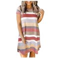 thumbnail image 1 of Bigersell Women Summer Dresses Women's Short Sleeve Casual Summer Pocket Sleeveless Lace Print V-Neck Dress Female Dresses for Women Boho Dresses, Style 24927, Orange XL, 1 of 8