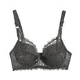 thumbnail image 1 of Bigersell Women T-Shirt Bras Clearance Mesh Floral Lace Wireless Bras Comfort Strap Plus Size Bra Padded Push-up Bra no Underwire Sports Bras Underwear Soft Bra Ladies Bra Underwear Dark Gray M, 1 of 3