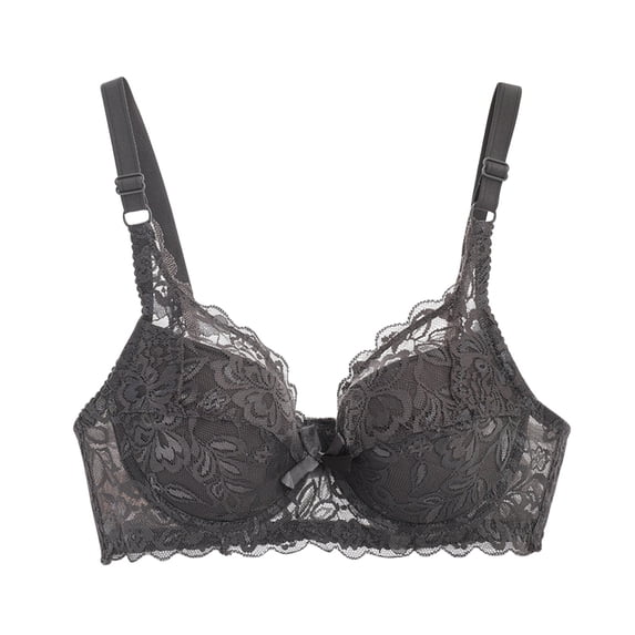 Bigersell Women T-Shirt Bras Clearance Mesh Floral Lace Wireless Bras Comfort Strap Plus Size Bra Padded Push-up Bra no Underwire Sports Bras Underwear Soft Bra Ladies Bra Underwear Dark Gray M