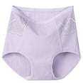 thumbnail image 1 of Bigersell Women Underwear Clearance Seamless Underwear Women Cheeky Panty Style P-1784 Nylon Period Panties Ladies Thongs Briefs Mid Waist Women Cheeky Panties Purple XXL, 1 of 5