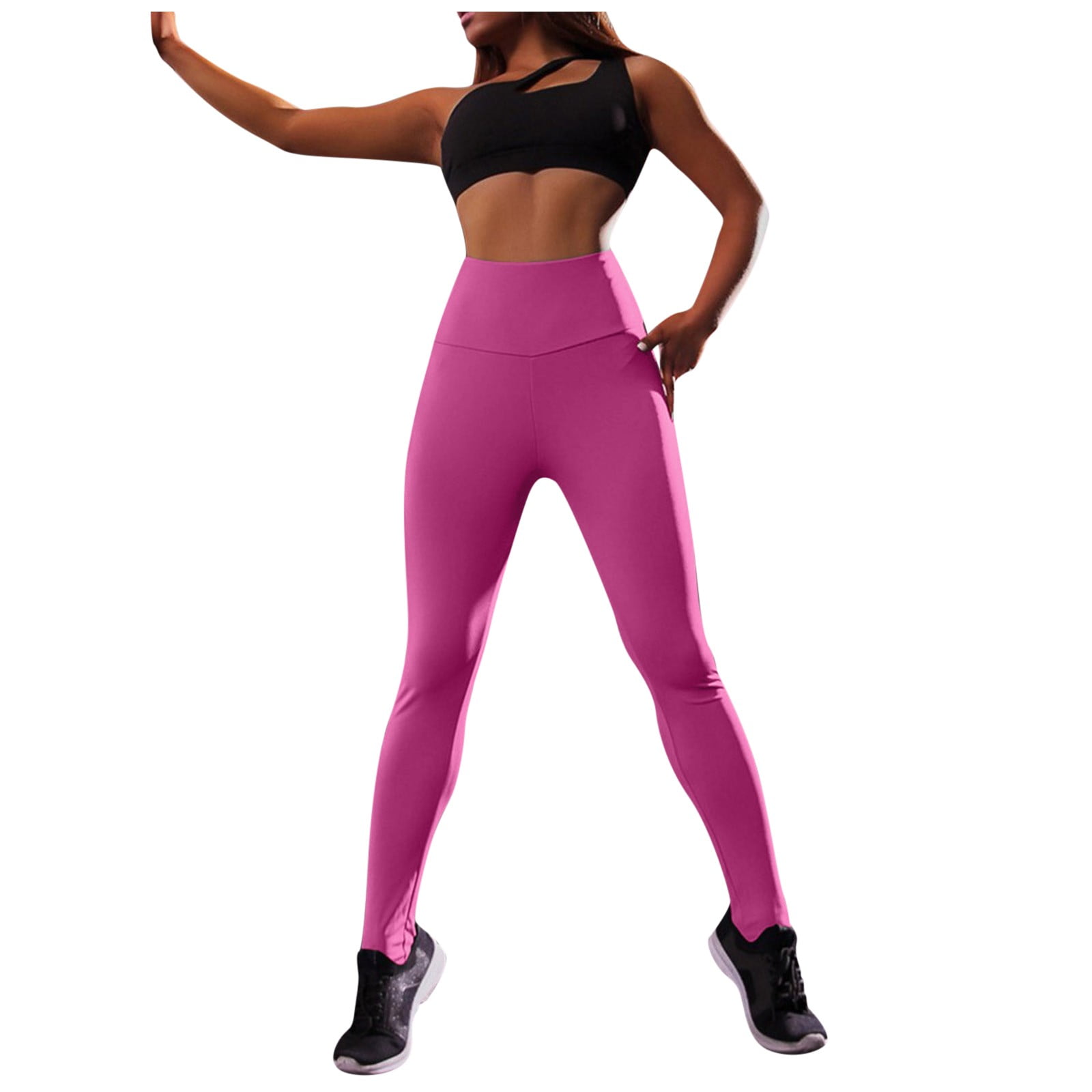 EQWLJWE Yoga Pants For Women Ashion Ladies Pure Color Hip Lifting Elastic  Fitness Running Yoga Pants