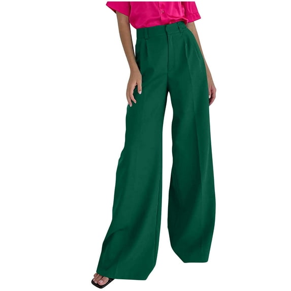 Bigersell Women's Bootcut Pant Full Length Pants Women's Casual Fall Straight Solid Color High Waist Suit Pants with Pocket Ladies' High- Skinny Pant