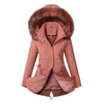 thumbnail image 1 of Bigersell Women's Cardigans Jackets Fall Cardigan Fashion Women Solid Hooded Collar Fall Cardigan Down Jacket Outerwear Padded Coat Cozy Cardigans Women, 1 of 3