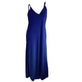 thumbnail image 1 of Bigersell Women's Casual Loose Sundress Women's Fashion Casual Solid Color Drawstring Sleeveless V-Neck Pocket Dress Women Fit & Flare Dress Style 4649, Female Knee Length Dresses Blue S, 1 of 3