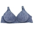 thumbnail image 1 of Bigersell Women's Classic T-Shirt Bra Deals Large Cup Cover Plus Size New Cotton Bra C Soft Without Underwire Three Buckle Bra Thin Cup Bra Everyday Bras Lifting Bra Style F-818 Blue 3XL, 1 of 1