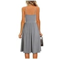 thumbnail image 1 of Bigersell Women's Cocktail Dresses Women Fashion Summer Seaside Sling Sleeveless V-Neck Solid Color Casual Dress Plus Boho Dress Style 27915, Female Maxi Dresses Gray S, 1 of 7