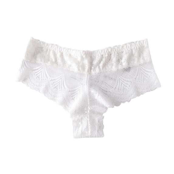 Bigersell Women's Panties Clearance No Show Underwear Women Boyshort Thongs Panty Style P-1403 Cotton Plus Size Panties Lace Thong Briefs Mid Waist Women Cheeky Panties White L