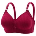 thumbnail image 1 of Bigersell Women's Plus Size Full-Coverage Wireless Bras No Underwire Comfortable Padded Wire-Free Ladies Bra D-8-Wine 6XL, 1 of 5