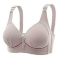 thumbnail image 1 of Bigersell Women's Plus Size Wire-Free Bra - Ladies Push up Padded Bras No Underwire Comfort Wide Strap Full-Coverage Bra Wireless Bras for Large Breasted Women Everyday Bras Underwear Gray XL, 1 of 2