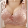 thumbnail image 1 of Bigersell Women's Plus Size Wireless Bra - Comfort Wide Straps Full-Coverage Bras for Women V-Neck Lace Push up Padded Bras No Underwire Everyday Full Figure Wire-Free Bra Underwear Pink 38BC, 1 of 3