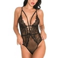 thumbnail image 1 of Bigersell Women's Pull on High Jumpsuit Jumpsuit Lingerie Lace Bra Perspective Pajamas Hollow Out Suspender Jumpsuit Ladies' Modern Bootcut Jumpsuit, 1 of 3