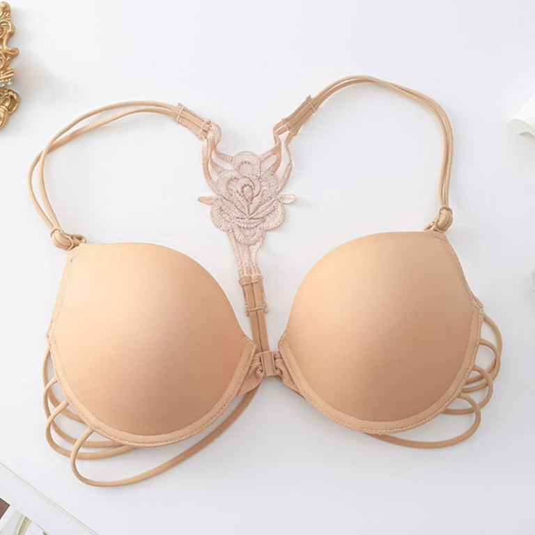 Womens Bras No Underwire Full Support Sexy Lace Bandeau Tube Bra Push Up  Comfortable Wireless Everyday Bra Underwear Beige at  Women's  Clothing store