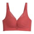 thumbnail image 1 of Bigersell Women's Seamless Sports Bra Discount Padded Bralette Wireless Cami Bra Molded Bra Style R-165 Wireless Bralette Sports Bras Plus Pullover Bra Hook & Eye Bra Closure Watermelon Red 38, 1 of 3