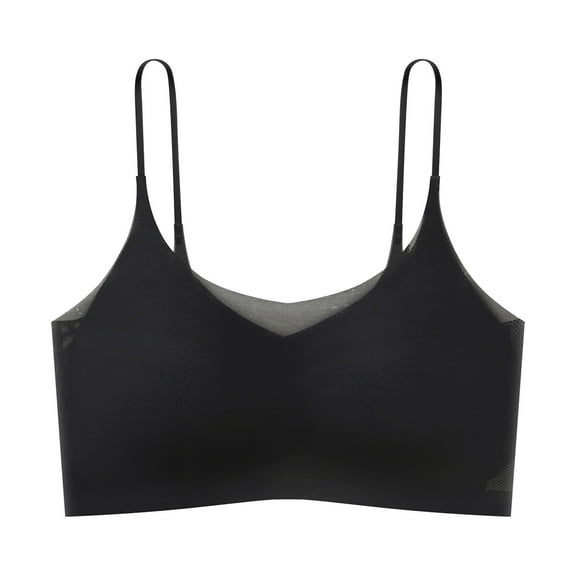 Bigersell Women's Seamless Sports Bra Ladies Seamless Comfortable 1 Piece No Underwire Vest Breathable Push-Up Bra Woman Underwear Short Size Wireless Bra, Style 9311, Black 34B