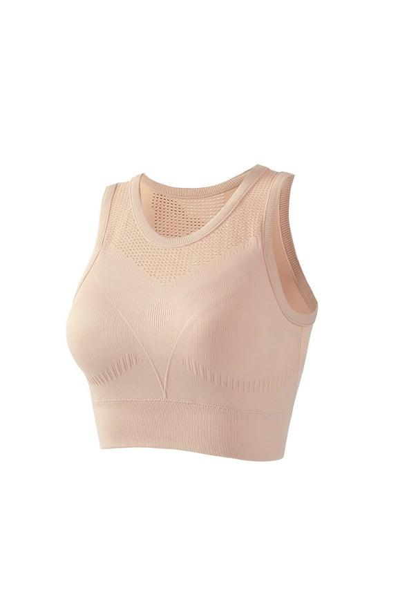 Women's Seamless Sports Bra V-Neck Wire-Free Bra Support Women Open Back Sports Bra Lace Bra Style R-228 Basic Bra Strap Nylon Full-Coverage Bra Feature Everyday Bras Underwear Pink S