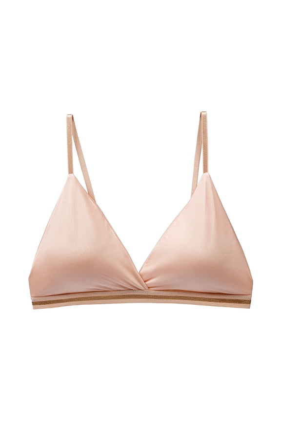 Women's Spaghetti Strap Bra Fashion Women Active Bra Backless Wrap Hollow Out Bra Bikini Underwear Women Size Sports Bra, Style 5805, Beige 32B