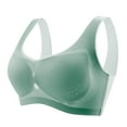 thumbnail image 1 of Bigersell Women's Spaghetti Strap Bra Women's Bra Wire Free Underwear OnePiece Bra Everyday Underwear Bras Female Spandex Sports Bra Women's Plus Bralette Bra, Style 1207, Green 4XL, 1 of 5