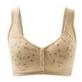 thumbnail image 1 of Bigersell Women's+Sports+Bras Clearance Full Support Bras for Women Soft Bra Style R2484 V-Neck Pullover Bras Front Snap Bra Closure Women's Plus Size Sports Bra High Support Khaki 6XL, 1 of 2