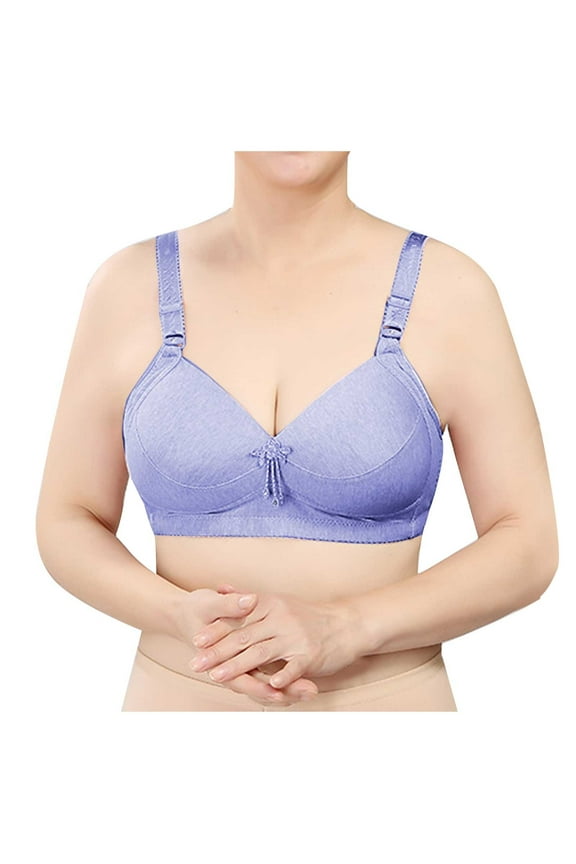 Women's Sports Bras Women Fashion Solid Comfortable Hollow Out Bra Underwear No Underwire Big & Tall Size Girls Sports Bras, Style 12043, Dark Blue 38B
