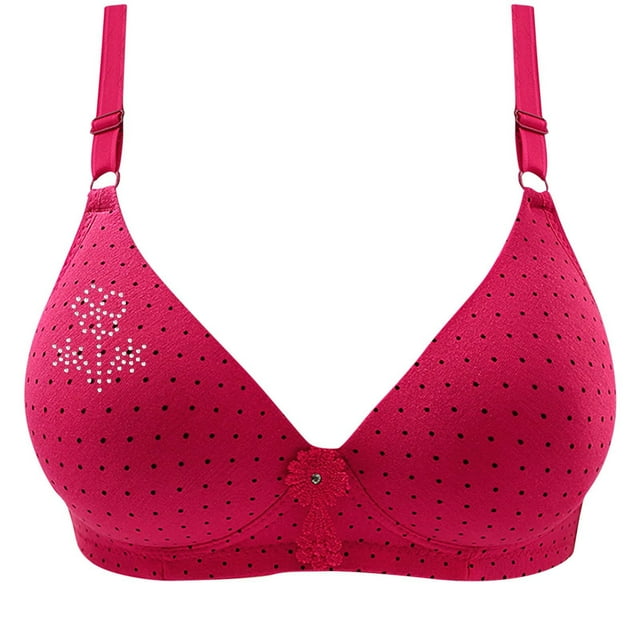 Bigersell Women's T-Shirt Bra Clearance Woman's Embroidered Seamless Comfortable Breathable Bra Underwear No Underwire Underwire Bra Style F-1117 Pinky M