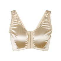 Bigersell Women's T-Shirt Bra On Sale Women's Seamless Tops New Product No Underwire Gathering Bra Comfortable Front Button Breathable Bra Sports Bra Style F-806 Beige S