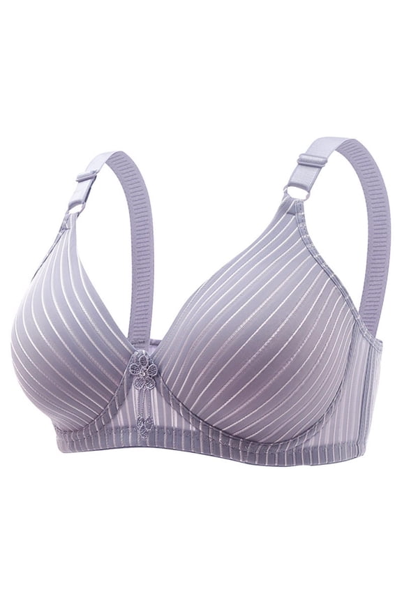Women's T-Shirt Bra V-Neck Wire-Free Bra Support Women Cotton Bra Lace Bra Style R-38 Basic Bra Strap Nylon Seamless Bra Feature Everyday Bras Underwear Gray XXL