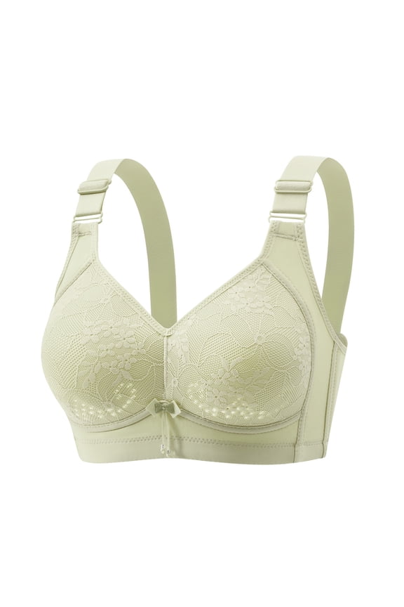 Women's Underwear Bra New Woman's Fashion Comfortable Breastplate Lace Breathable Bra Underwear No Underwire Cami Bra Style F-112 Green L