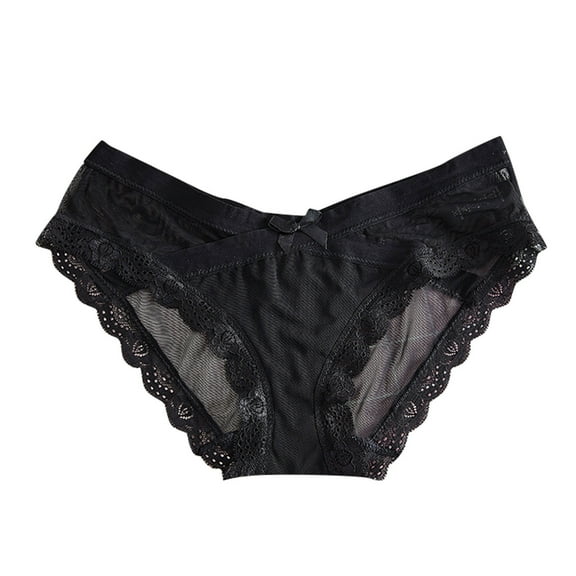 Bigersell Women's Underwear Cotton Clearance Cotton Cheeky Underwear Women G-Strings Panty Style P-1402 Nylon Period Panties Cotton Thongs Ladies Briefs Mid Waist Women's Bikini Panties Black L