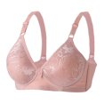 thumbnail image 1 of Bigersell Women's Wireless Bra Womens Plue Size Adjust Full Cup No Underwire Cotton Breathable Underwear Female Spandex Women's T-Shirt Bra Big & Tall Lace Bra, Style 999, Rose Gold S, 1 of 4