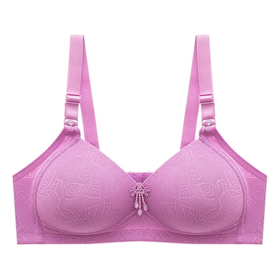 Bigersell Women's+sports+bras Sale Clearance Full Support Bras for Women No Underwire Bra Style B4948 V-Neck Pullover Bras Hook and Eye Bra Closure Big & Tall Size Padded Bras No Underwire Purple 3XL