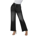 thumbnail image 1 of Bigersell Womens Bell Bottom Jeans - High Waisted Denim Pants Ripped Flare Jeans with Pockets Boot Cut Jeans for Women Button Closure Flare-Leg Full Length Pants Trousers Black4XL, 1 of 7
