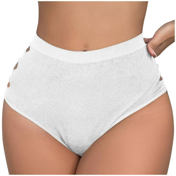 Bigersell Womens Bikini Underwear Cotton Clearance Briefs Women Cheeky Panty Style P-1428 Nylon Brief Panties Thong Bikini Briefs Mid Waist Women Cheeky Panties White M