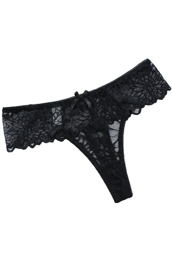 Womens Bikini Underwear Cotton Clearance High Waisted Underwear G-Strings Panty Style P-1110 Nylon Brief Panties Seamless Thong Briefs Mid Waist Women's Bikini Panties Black S