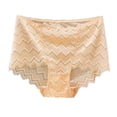 thumbnail image 1 of Bigersell Womens Bikini Underwear Cotton Clearance Period Panties Thong Panty Style P-1679 Nylon Period Panties Thongs Ladies Briefs Mid Waist Women's Briefs Beige L, 1 of 3