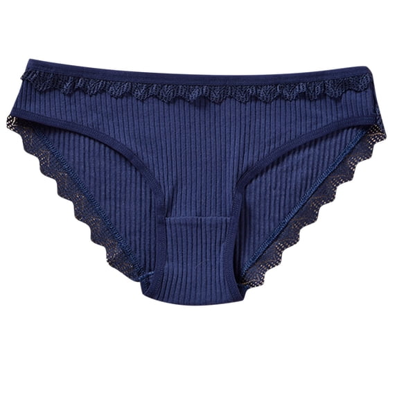 Bigersell Womens Boxers Briefs Underwear Clearance Shapewear Underwear Seamless Panty Style P-39 Polyester Cheeky Panties Thongs Briefs High Waist Women's Bikini Panties Navy L