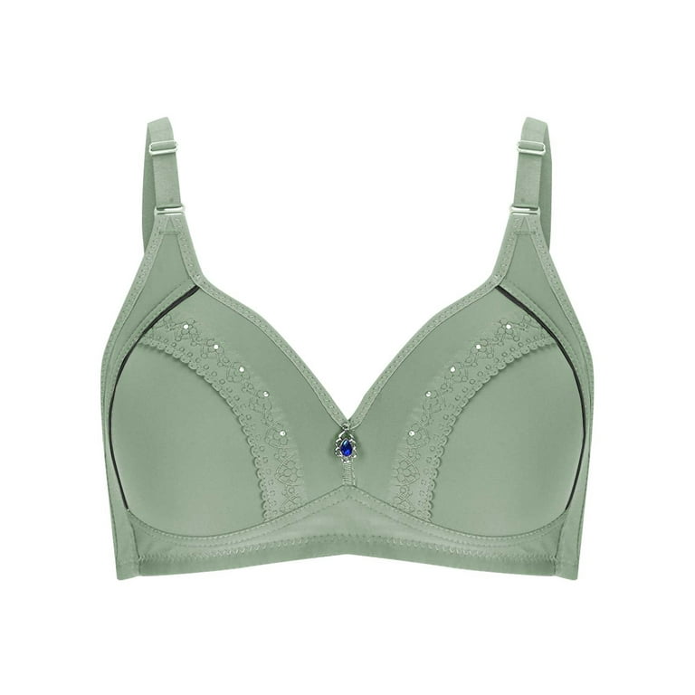 Bigersell Womens Bras Clearance Womens Sports Bras Training Bra Style R3178  V-Neck Back-Smoothing Bras Hook and Eye Bra Closure Women's Plus Size  Seamless Bra Army Green 36 